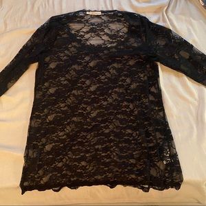 Maurice’s long sleeve black lace shirt.